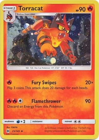 Torracat (25/149) (Cosmos Holo) [Sun & Moon: Base Set] | Anubis Games and Hobby