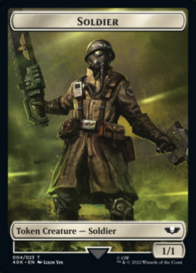 Soldier (004) // Vanguard Suppressor Double-Sided Token (Surge Foil) [Warhammer 40,000 Tokens] | Anubis Games and Hobby