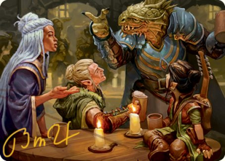 You Meet in a Tavern Art Card (Gold-Stamped Signature) [Dungeons & Dragons: Adventures in the Forgotten Realms Art Series] | Anubis Games and Hobby