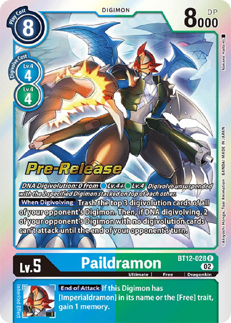 Paildramon [BT12-028] [Across Time Pre-Release Cards] | Anubis Games and Hobby