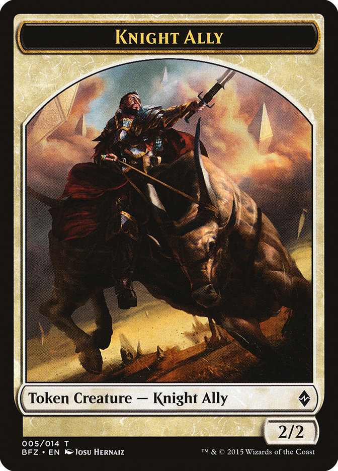 Knight Ally Token [Battle for Zendikar Tokens] | Anubis Games and Hobby