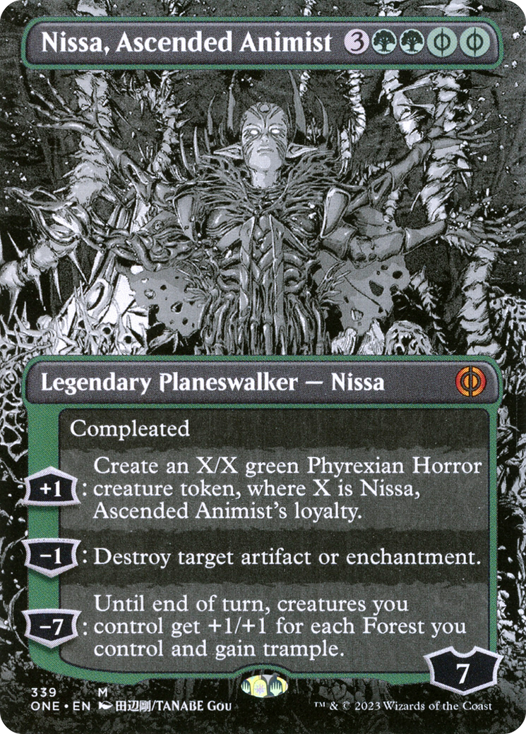 Nissa, Ascended Animist (Borderless Manga) [Phyrexia: All Will Be One] | Anubis Games and Hobby