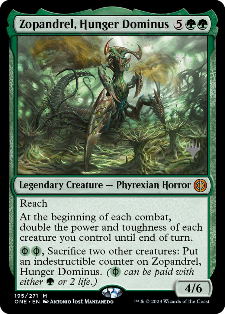 Zopandrel, Hunger Dominus (Promo Pack) [Phyrexia: All Will Be One Promos] | Anubis Games and Hobby
