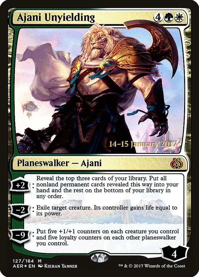 Ajani Unyielding [Aether Revolt Prerelease Promos] | Anubis Games and Hobby