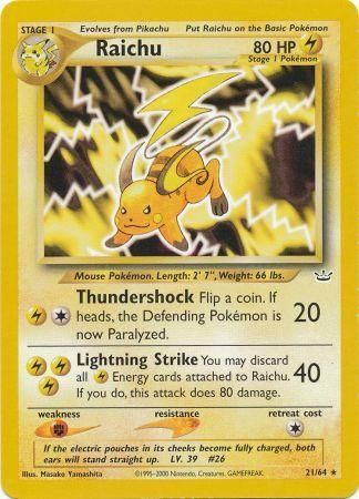 Raichu (21/64) [Neo Revelation Unlimited] | Anubis Games and Hobby