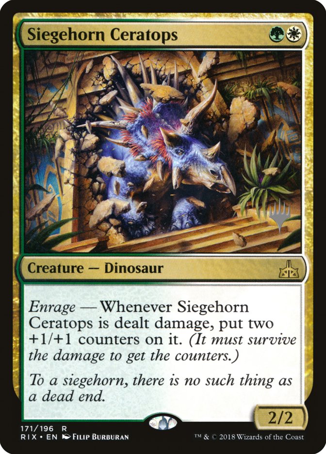 Siegehorn Ceratops (Promo Pack) [Rivals of Ixalan Promos] | Anubis Games and Hobby