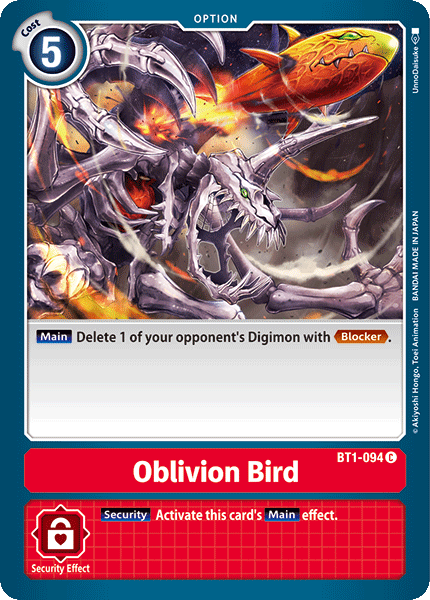 Oblivion Bird [BT1-094] [Release Special Booster Ver.1.0] | Anubis Games and Hobby