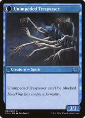 Uninvited Geist // Unimpeded Trespasser [Shadows over Innistrad] | Anubis Games and Hobby