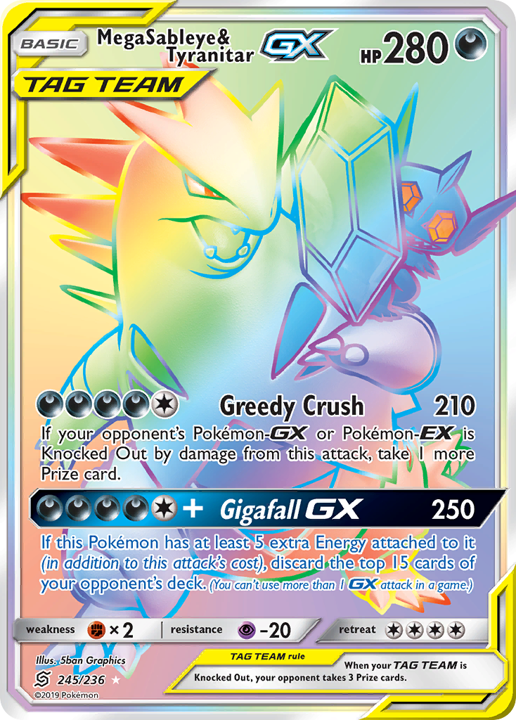 Mega Sableye & Tyranitar GX (245/236) [Sun & Moon: Unified Minds] | Anubis Games and Hobby