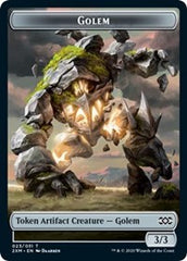 Golem // Elf Warrior Double-Sided Token [Double Masters Tokens] | Anubis Games and Hobby