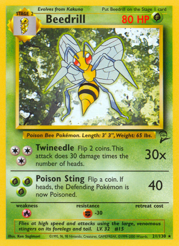 Beedrill (21/130) [Base Set 2] | Anubis Games and Hobby