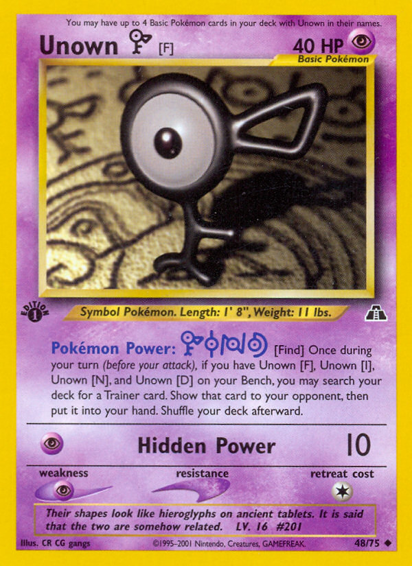 Unown [F] (48/75) [Neo Discovery 1st Edition] | Anubis Games and Hobby