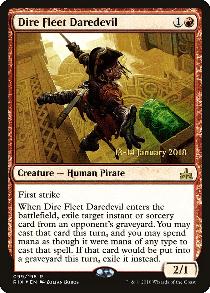 Dire Fleet Daredevil [Rivals of Ixalan Prerelease Promos] | Anubis Games and Hobby