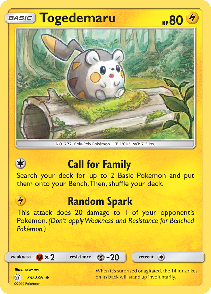 Togedemaru (73/236) [Sun & Moon: Cosmic Eclipse] | Anubis Games and Hobby