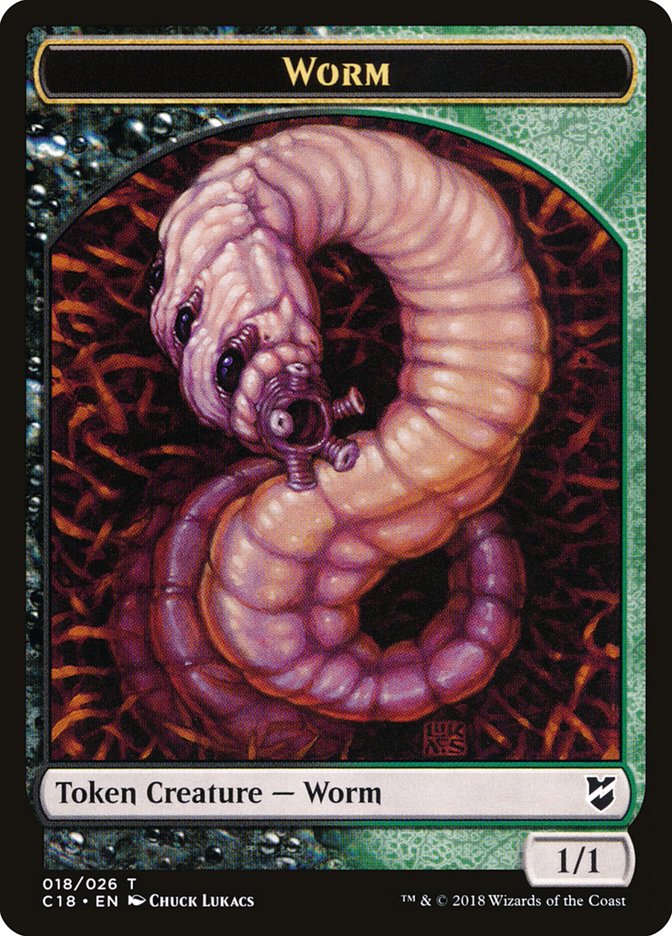 Cat Warrior // Worm Double-Sided Token [Commander 2018 Tokens] | Anubis Games and Hobby
