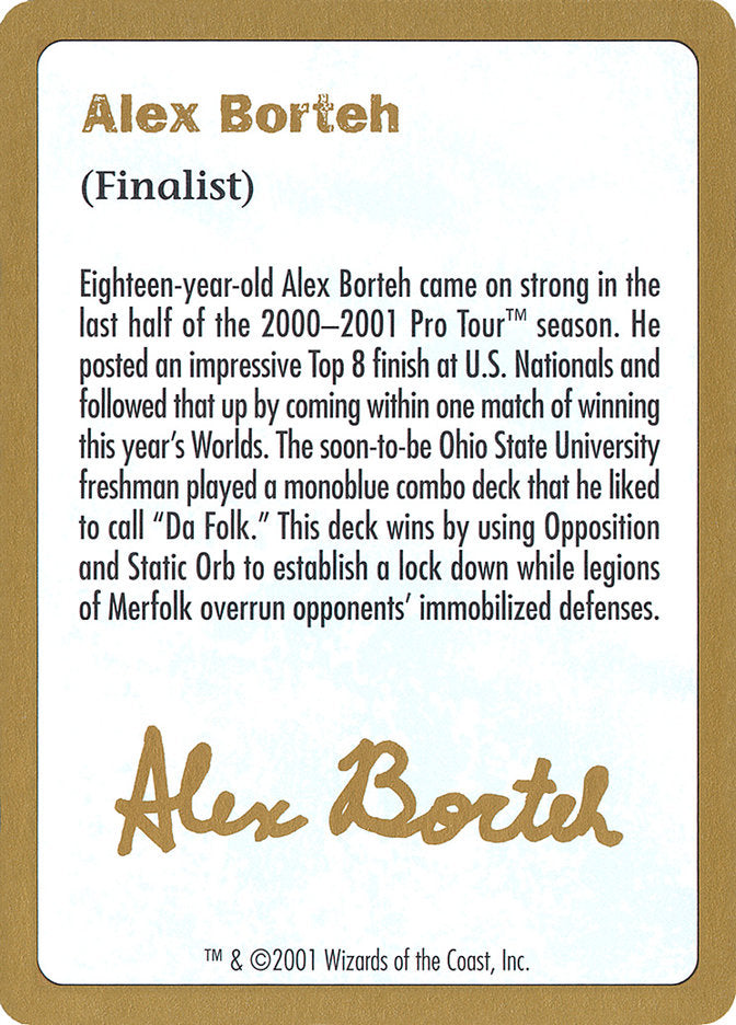 Alex Borteh Bio [World Championship Decks 2001] | Anubis Games and Hobby