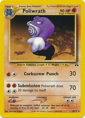 Poliwrath (28/75) [Neo Discovery Unlimited] | Anubis Games and Hobby