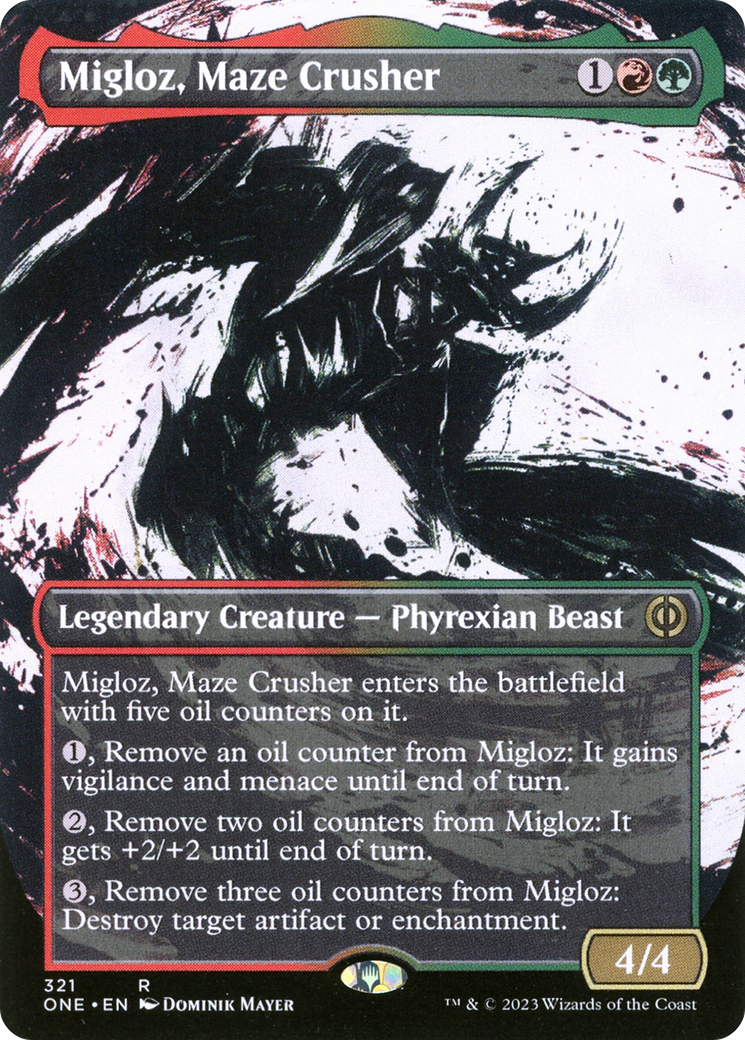 Migloz, Maze Crusher (Borderless Ichor) [Phyrexia: All Will Be One] | Anubis Games and Hobby