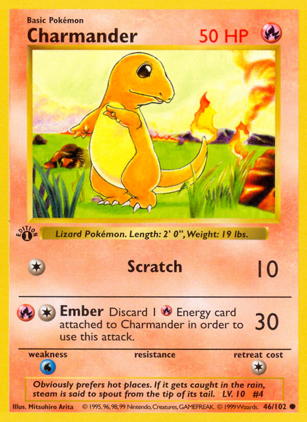 Charmander (46/102) (Shadowless) [Base Set 1st Edition] | Anubis Games and Hobby