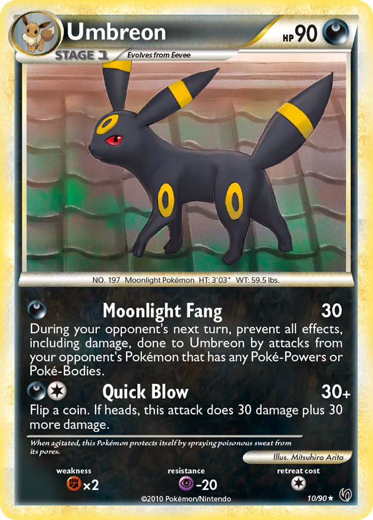 Umbreon (10/90) (Cracked Ice Holo) (Theme Deck Exclusive) [HeartGold & SoulSilver: Undaunted] | Anubis Games and Hobby