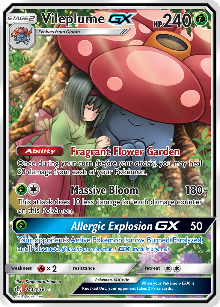 Vileplume GX (211/236) [Sun & Moon: Cosmic Eclipse] | Anubis Games and Hobby