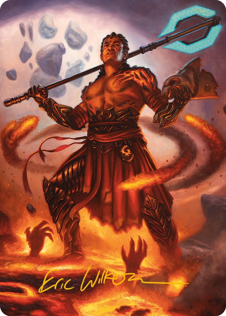 Koth, Fire of Resistance Art Card (Gold-Stamped Signature) [Phyrexia: All Will Be One Art Series] | Anubis Games and Hobby