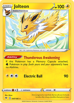 Jolteon (047/185) [Sword & Shield: Vivid Voltage] | Anubis Games and Hobby