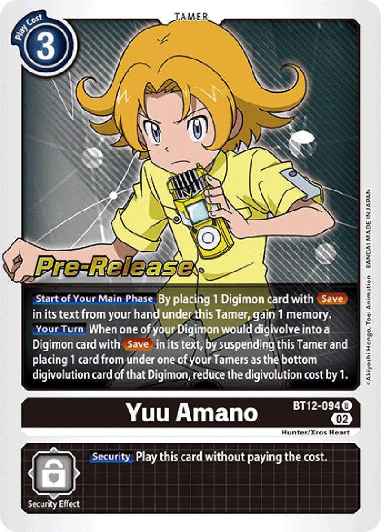 Yuu Amano [BT12-094] [Across Time Pre-Release Cards] | Anubis Games and Hobby