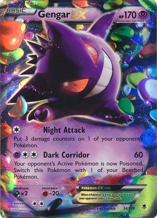 Gengar EX (34/119) (Jumbo Card) [XY: Phantom Forces] | Anubis Games and Hobby