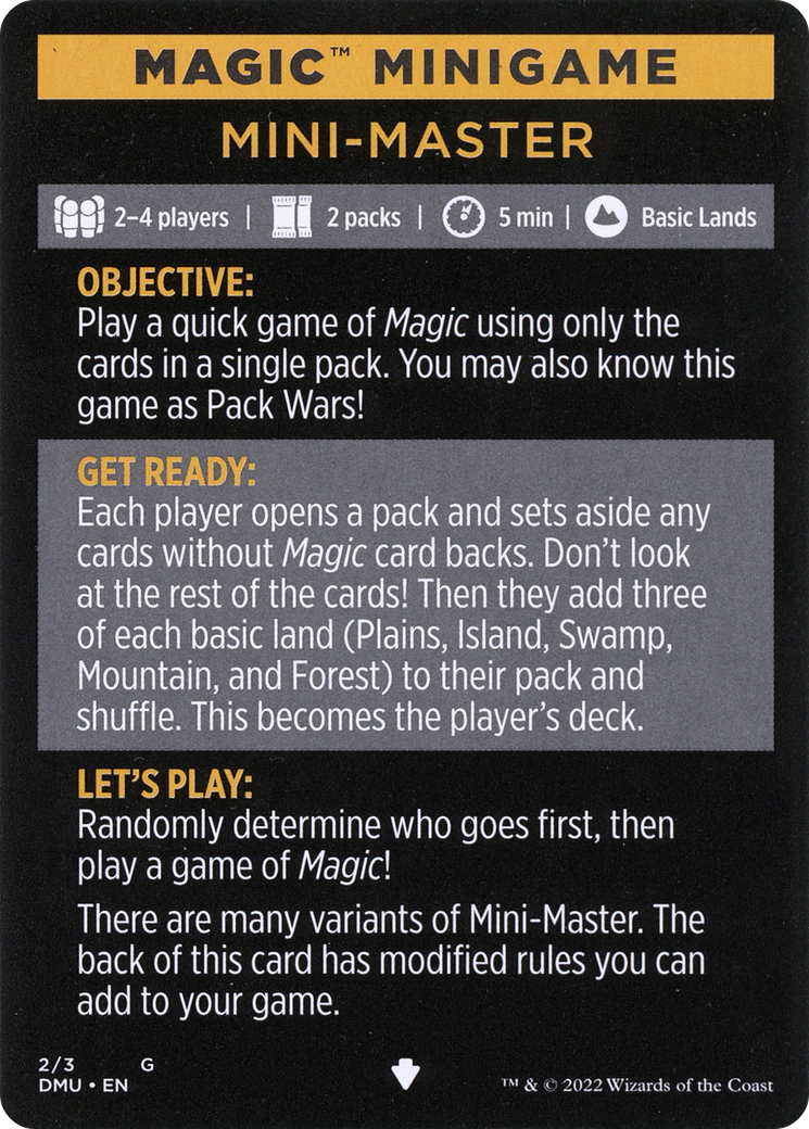 Mini-Master (Magic Minigame) [Commander Legends: Battle for Baldur's Gate Minigame] | Anubis Games and Hobby