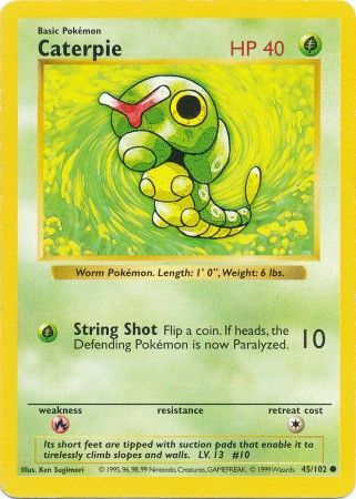 Caterpie (45/102) [Base Set Shadowless Unlimited] | Anubis Games and Hobby