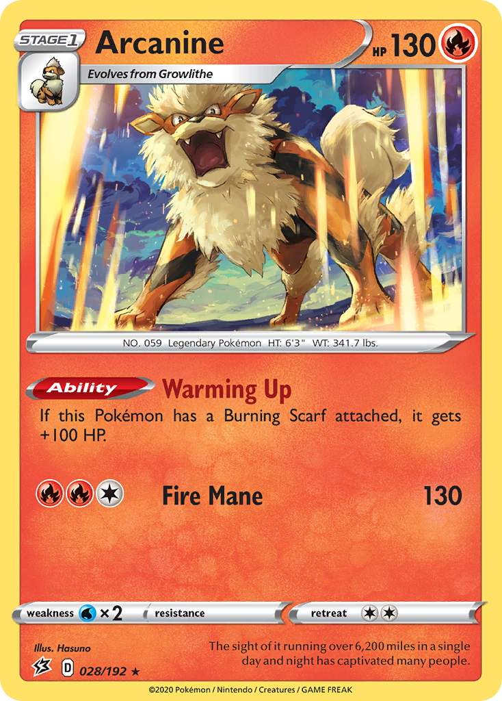 Arcanine (028/192) [Sword & Shield: Rebel Clash] | Anubis Games and Hobby