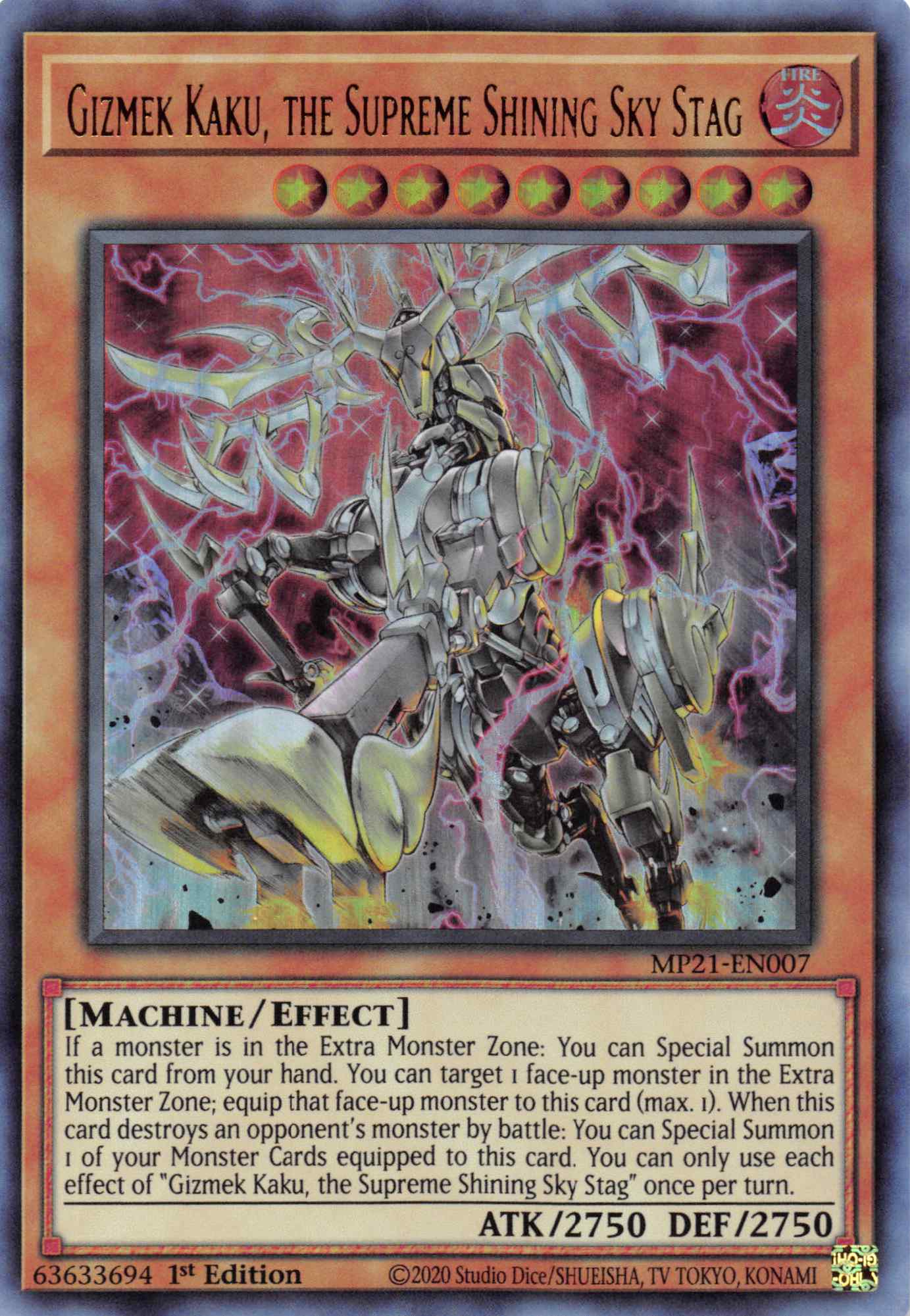 Gizmek Kaku, the Supreme Shining Sky Stag [MP21-EN007] Ultra Rare | Anubis Games and Hobby