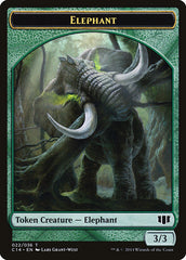 Elephant // Elf Warrior Double-Sided Token [Commander 2014 Tokens] | Anubis Games and Hobby