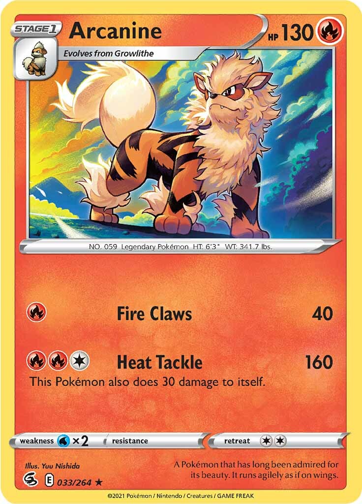 Arcanine (033/264) [Sword & Shield: Fusion Strike] | Anubis Games and Hobby