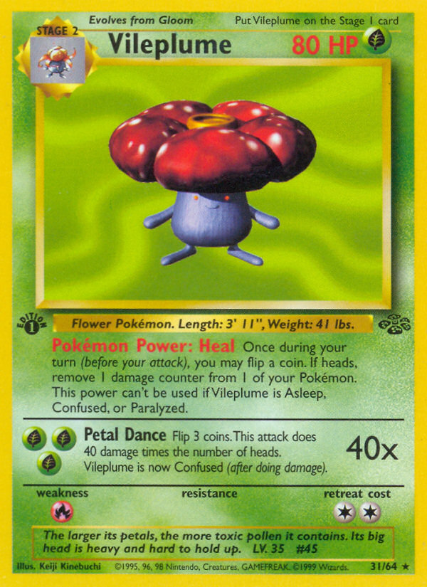 Vileplume (31/64) [Jungle 1st Edition] | Anubis Games and Hobby