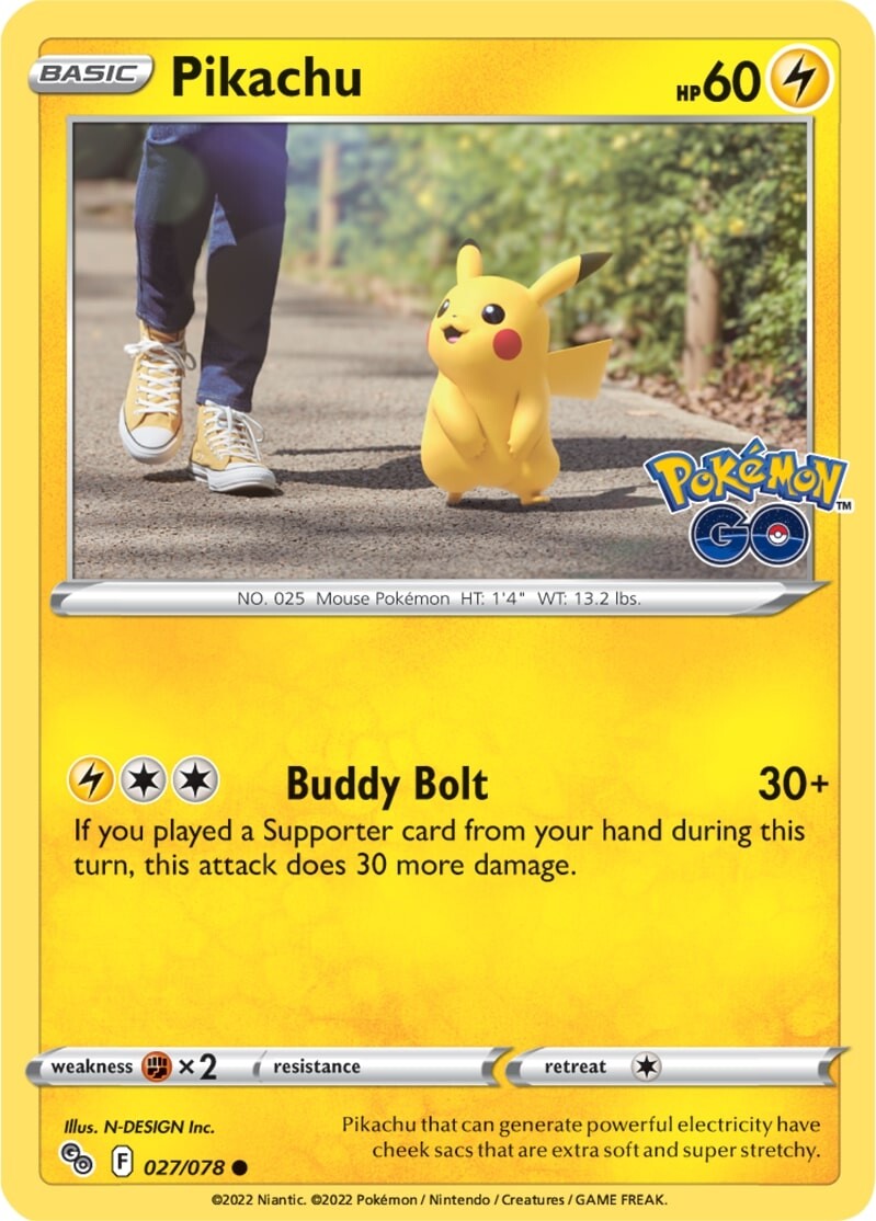 Pikachu (027/078) [Pokémon GO] | Anubis Games and Hobby