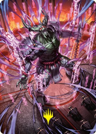 Hidetsugu, Devouring Chaos Art Card (Gold-Stamped Signature) [Kamigawa: Neon Dynasty Art Series] | Anubis Games and Hobby