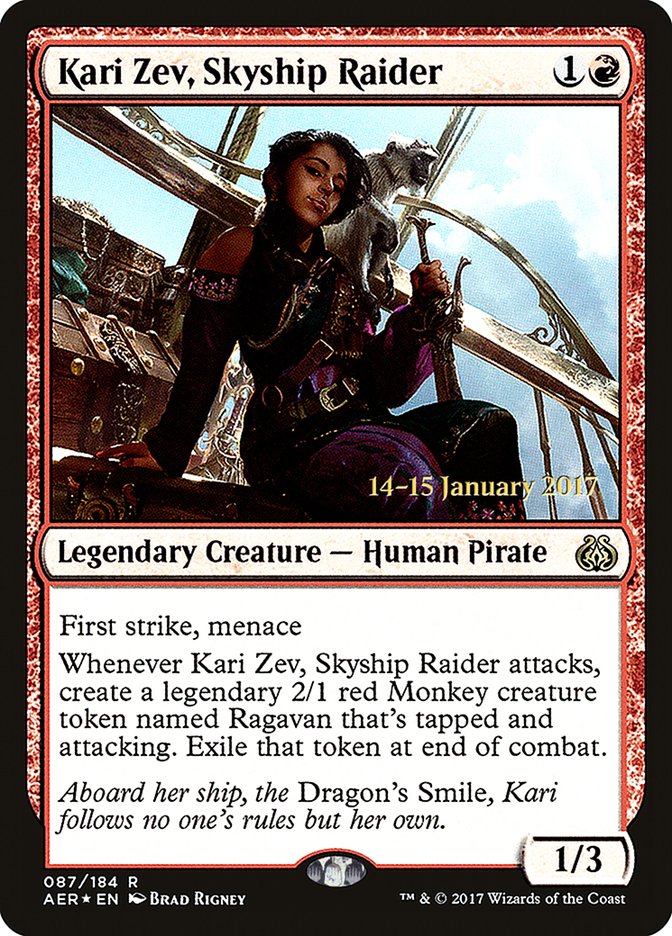 Kari Zev, Skyship Raider [Aether Revolt Prerelease Promos] | Anubis Games and Hobby