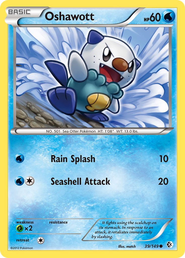 Oshawott (39/149) [Black & White: Boundaries Crossed] | Anubis Games and Hobby