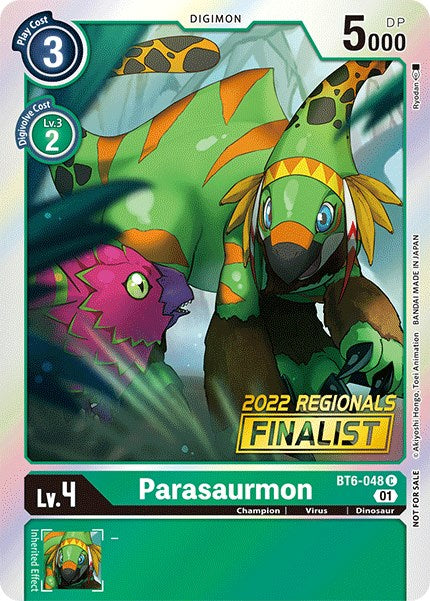 Parasaurmon [BT6-048] (2022 Championship Online Regional) (Online Finalist) [Double Diamond Promos] | Anubis Games and Hobby