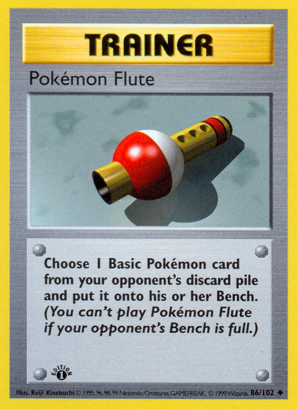 Pokemon Flute (86/102) (Shadowless) [Base Set 1st Edition] | Anubis Games and Hobby