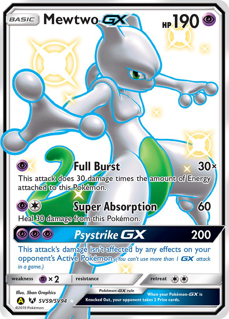 Mewtwo GX (SV59/SV94) [Sun & Moon: Hidden Fates - Shiny Vault] | Anubis Games and Hobby