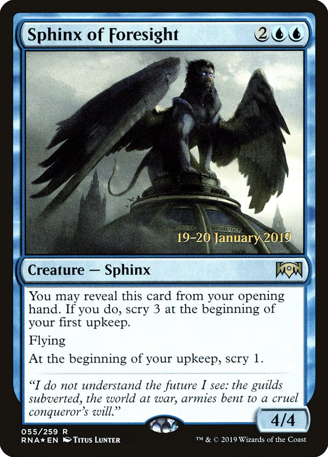 Sphinx of Foresight [Ravnica Allegiance Prerelease Promos] | Anubis Games and Hobby