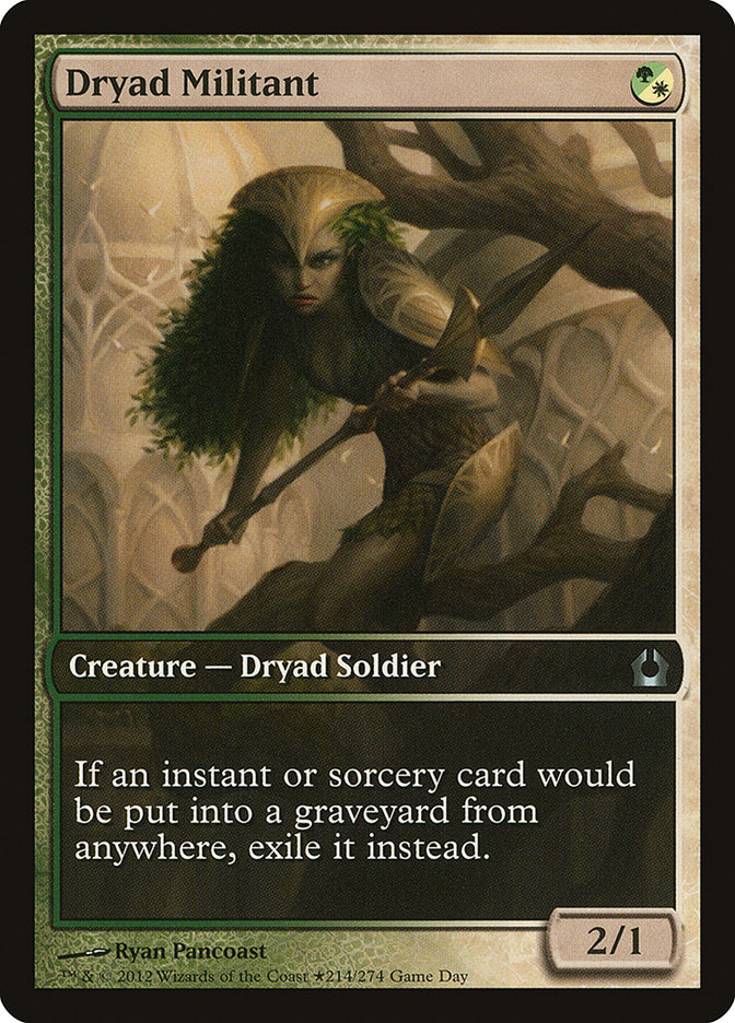 Dryad Militant (Game Day) (Extended Art) [Return to Ravnica Promos] | Anubis Games and Hobby