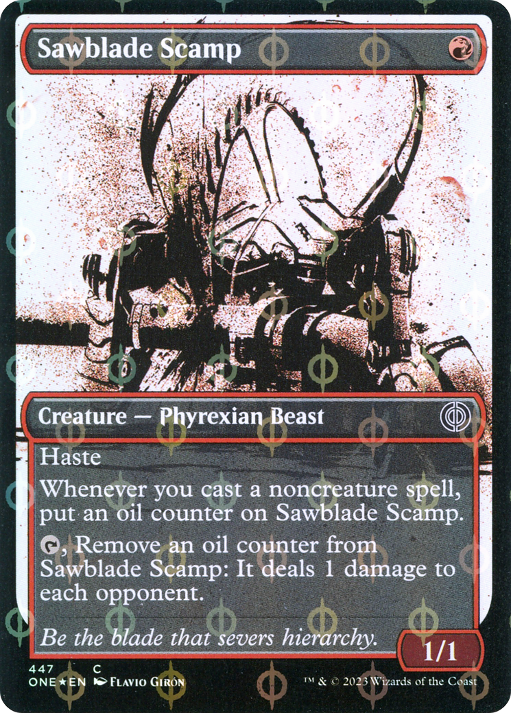 Sawblade Scamp (Showcase Ichor Step-and-Compleat Foil) [Phyrexia: All Will Be One] | Anubis Games and Hobby