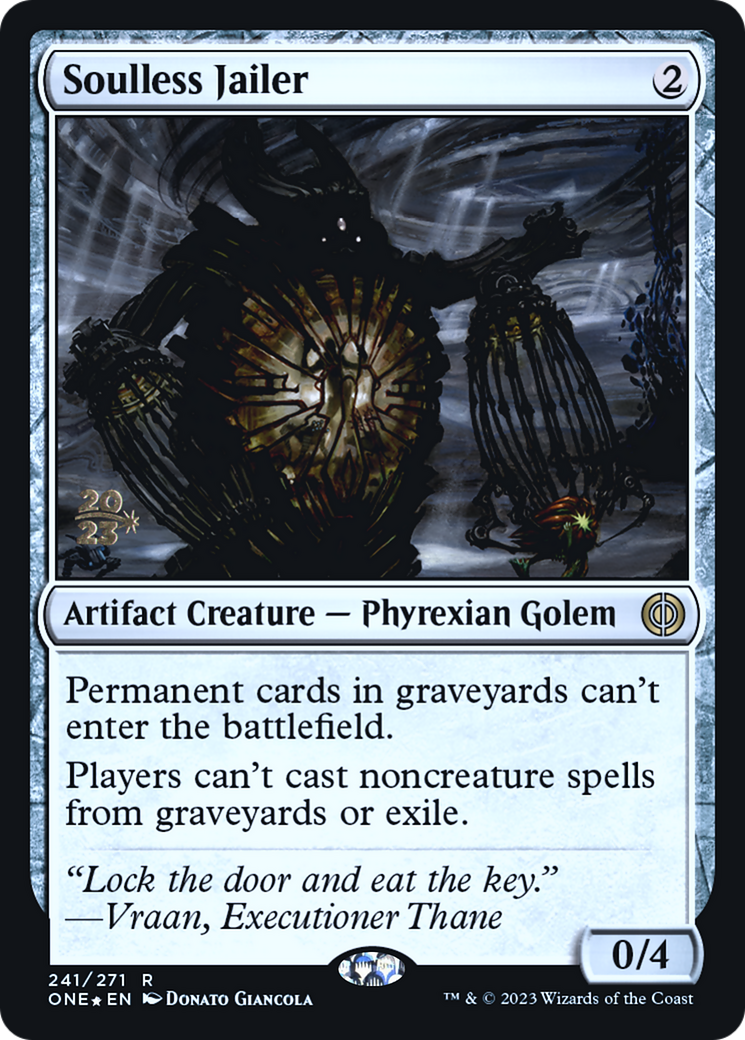 Soulless Jailer [Phyrexia: All Will Be One Prerelease Promos] | Anubis Games and Hobby