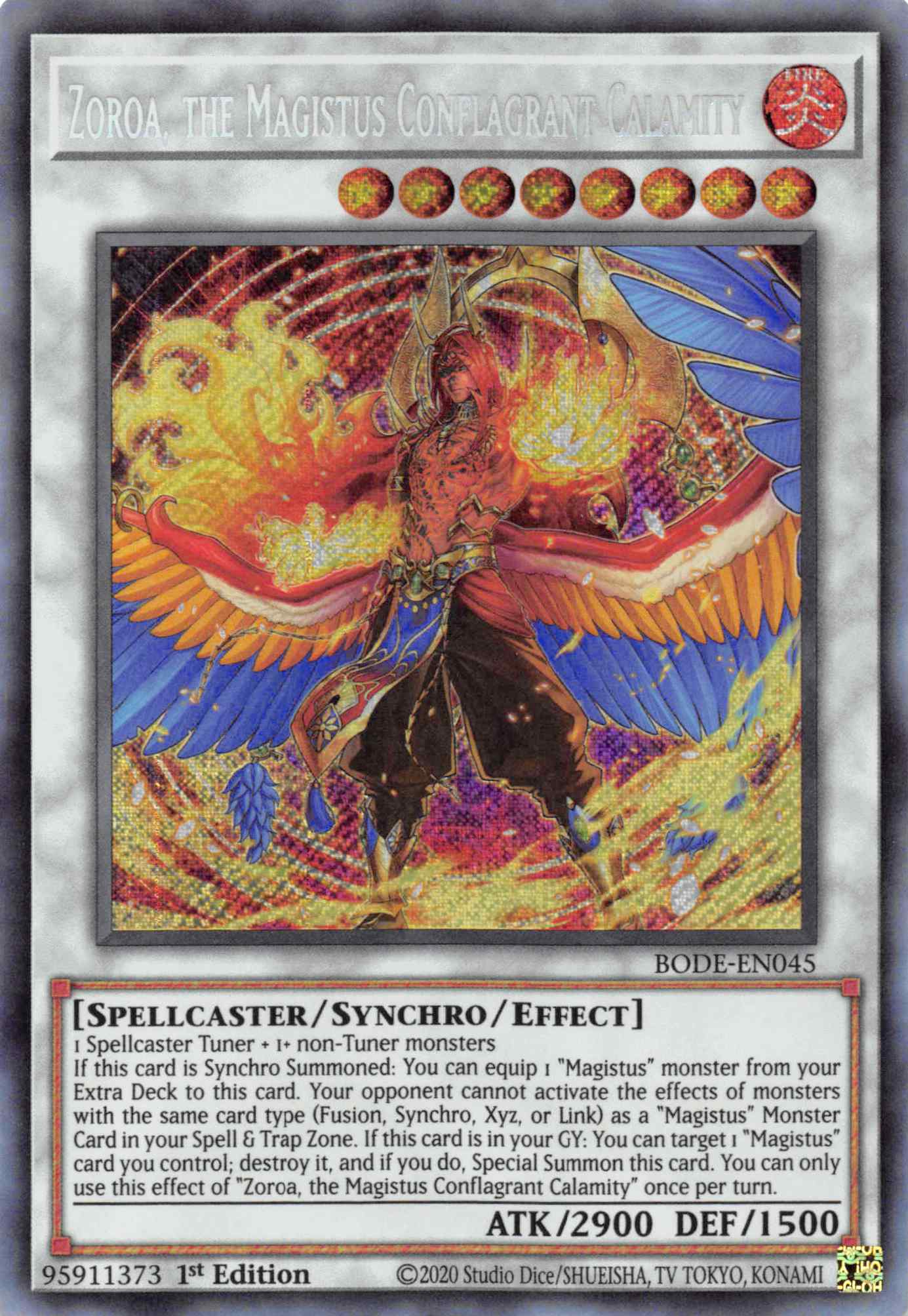 Zoroa, the Magistus Conflagrant Calamity [BODE-EN045] Secret Rare | Anubis Games and Hobby