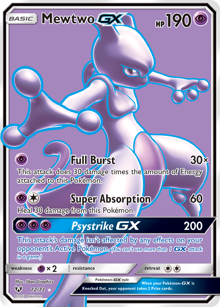 Mewtwo GX (72/73) [Sun & Moon: Shining Legends] | Anubis Games and Hobby