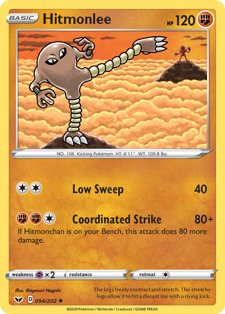 Hitmonlee (094/202) [Sword & Shield: Base Set] | Anubis Games and Hobby